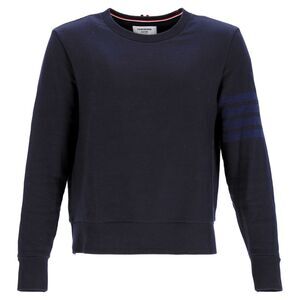 Thom Browne 4-Bar Sweatshirt in Navy Blue Cotton